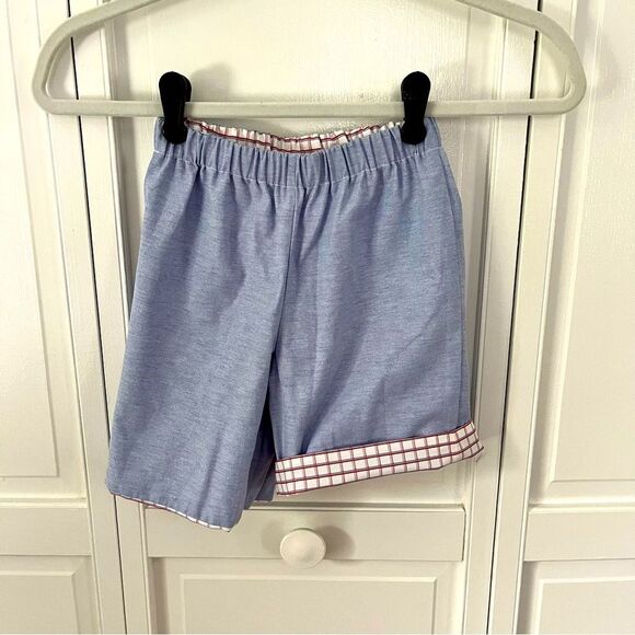 NEW Nantucket Kids Preston Reversible Shorts Red BluePlaid Chambray Boys Size 5 - Picture 8 of 11